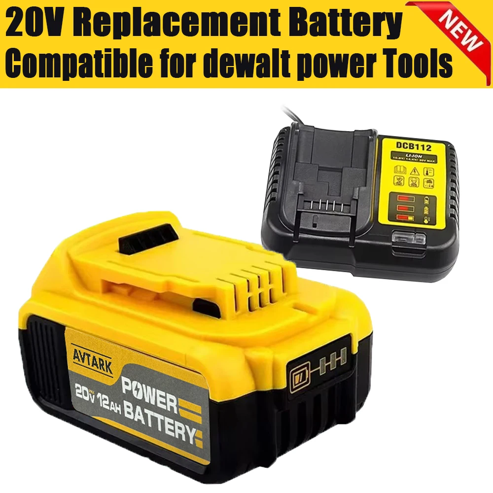 20V 12Ah Replacement Li-ion Battery for DeWalt battery DCB205 DCB201 DCB203 DCB200 Power Tool Battery MAX With Charger
20V 12Ah Replacement Li-ion Battery for DeWalt battery DCB205 DCB201 DCB203 DCB200 Power Tool Battery MAX With Charger