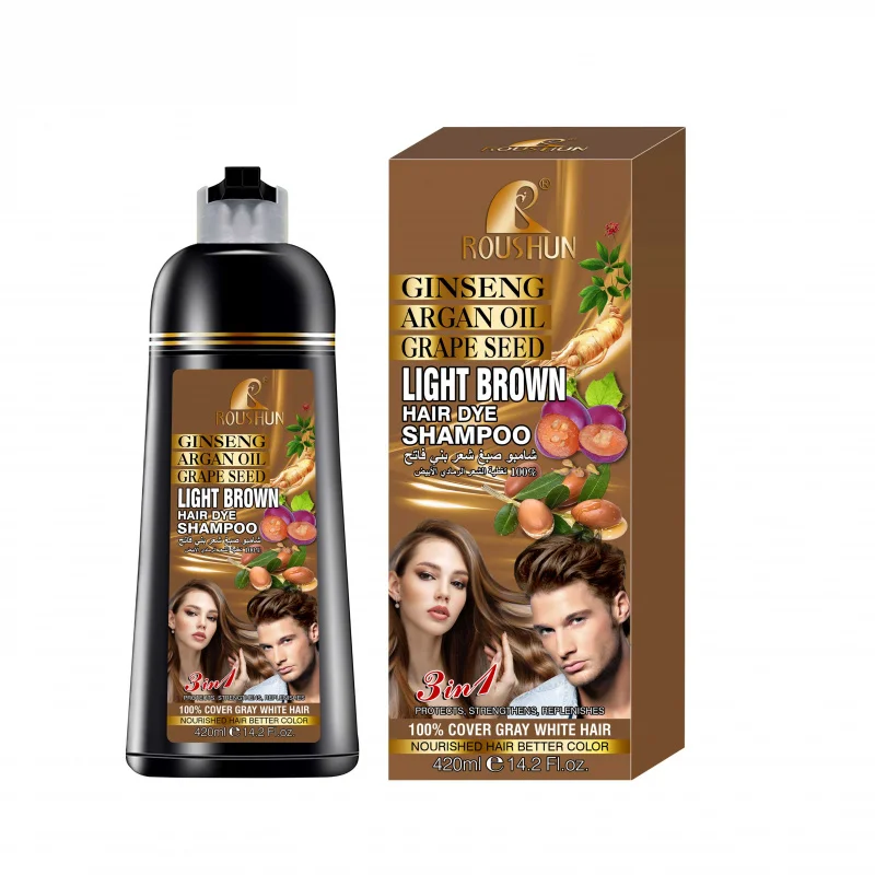420ml ROUSHUN Light Brown Hair Shampoo Hair dye Ginseng Ginger Hair Dye Nourishing Care Hair Coloring Shampoo3Combination1
420ml ROUSHUN Light Brown Hair Shampoo Hair dye Ginseng Ginger Hair Dye Nourishing Care Hair Coloring Shampoo3Combination1