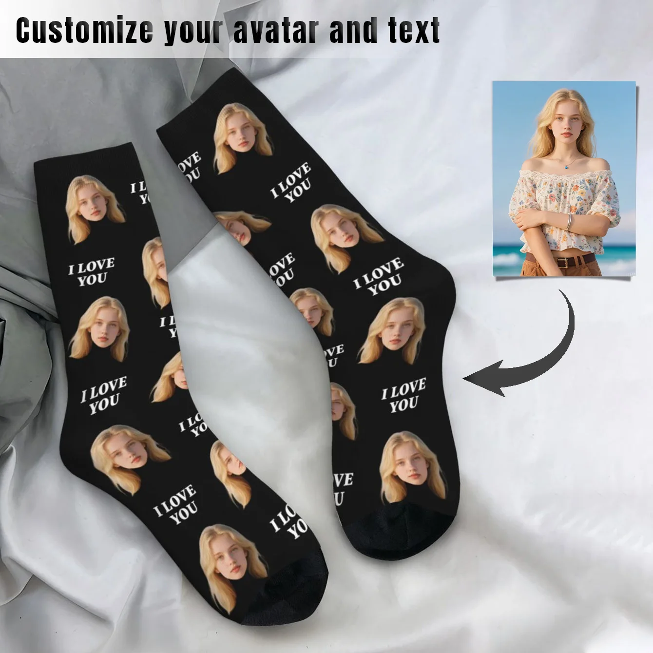 Customized face-shaped socks Unisex customized socks Personalized picture socks Photo socks Customized socks as gifts
Customized face-shaped socks Unisex customized socks Personalized picture socks Photo socks Customized socks as gifts