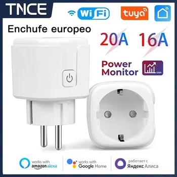 TNCE Tuya wifi/zigbee EU Stecker 16/20A Steckdose, Power Monitor, Timer Funktion, Alexa Google Home Alice sprachsteuerung, Smart Life