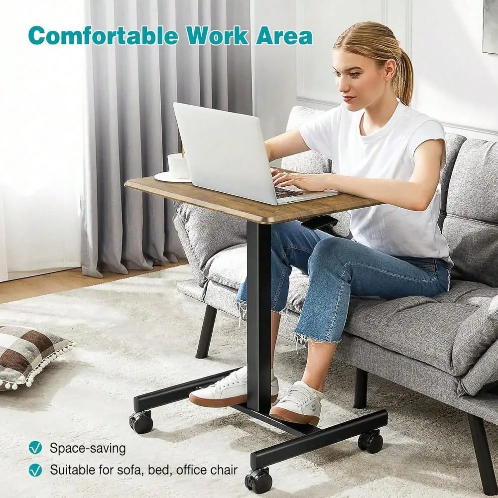 Desk,Lockable Wheels Adjustable Height, Mobile Computer Workstation For Home Office Classroom, Modern Black
Desk,Lockable Wheels Adjustable Height, Mobile Computer Workstation For Home Office Classroom, Modern Black