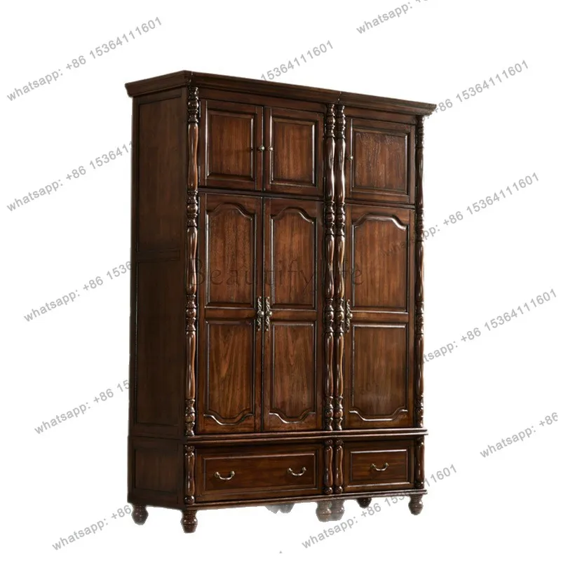 American all solid wood retro three-door wardrobe bedroom large apartment large capacity locker
American all solid wood retro three-door wardrobe bedroom large apartment large capacity locker