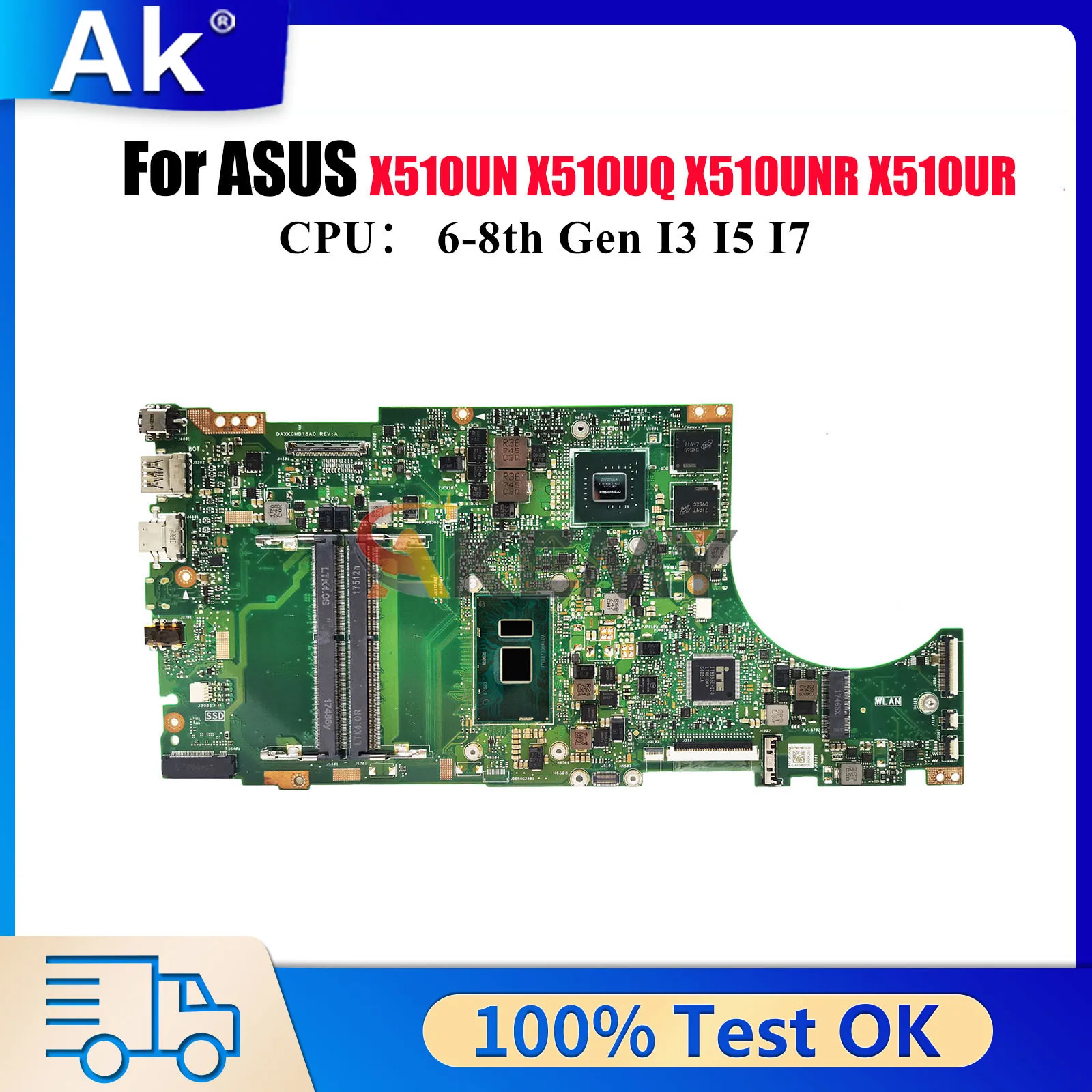 X510UN Laptop Motherboard For ASUS X510URR X510UQR S5100U X510UQ X510UR X510U X510UNR S510U X510UNO A510U Mainboard I3 I5 I7 CPU
X510UN Laptop Motherboard For ASUS X510URR X510UQR S5100U X510UQ X510UR X510U X510UNR S510U X510UNO A510U Mainboard I3 I5 I7 CPU