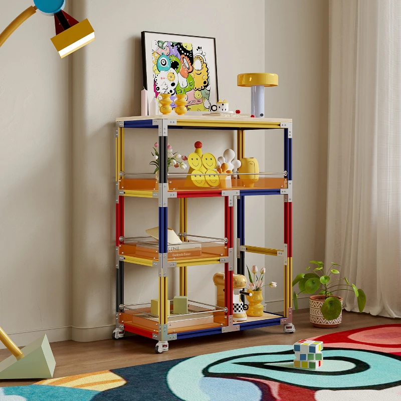 Movable trolley, dopamine-colored multi-layer rack
Movable trolley, dopamine-colored multi-layer rack
