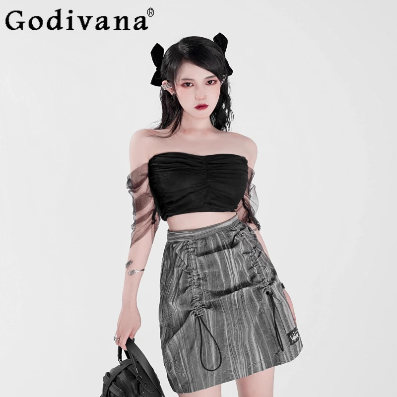 Summer New Dark Gray Pleated Leisure Comfortable Sexy Punk Short Skirt Street Girls A-line High Waist Fashion Versatile Skirts 
Summer New Dark Gray Pleated Leisure Comfortable Sexy Punk Short Skirt Street Girls A-line High Waist Fashion Versatile Skirts