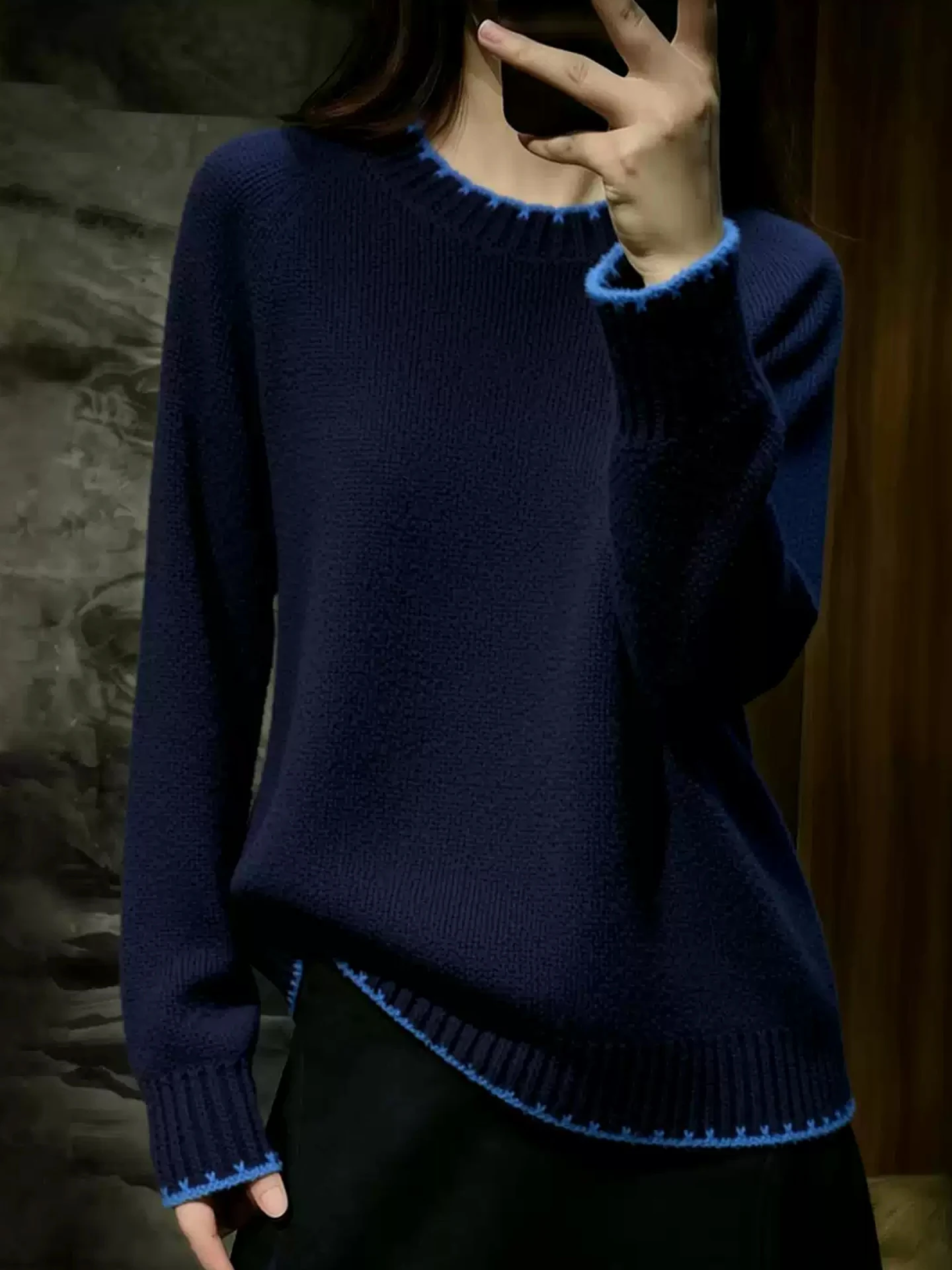 Color Blo Long Sve Knitted Sweater Soft Cozy Camere round Ne Unique Design Korean Sle Comfortable Winter Faion
Color Blo Long Sve Knitted Sweater Soft Cozy Camere round Ne Unique Design Korean Sle Comfortable Winter Faion