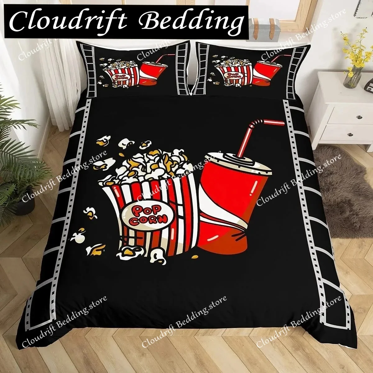 Movie Theater Duvet Cover Set Cinema Ticket Bedding Set Filmstrip Comforter Cover Bedroom Decor Bedspread Cover Full Size
Movie Theater Duvet Cover Set Cinema Ticket Bedding Set Filmstrip Comforter Cover Bedroom Decor Bedspread Cover Full Size