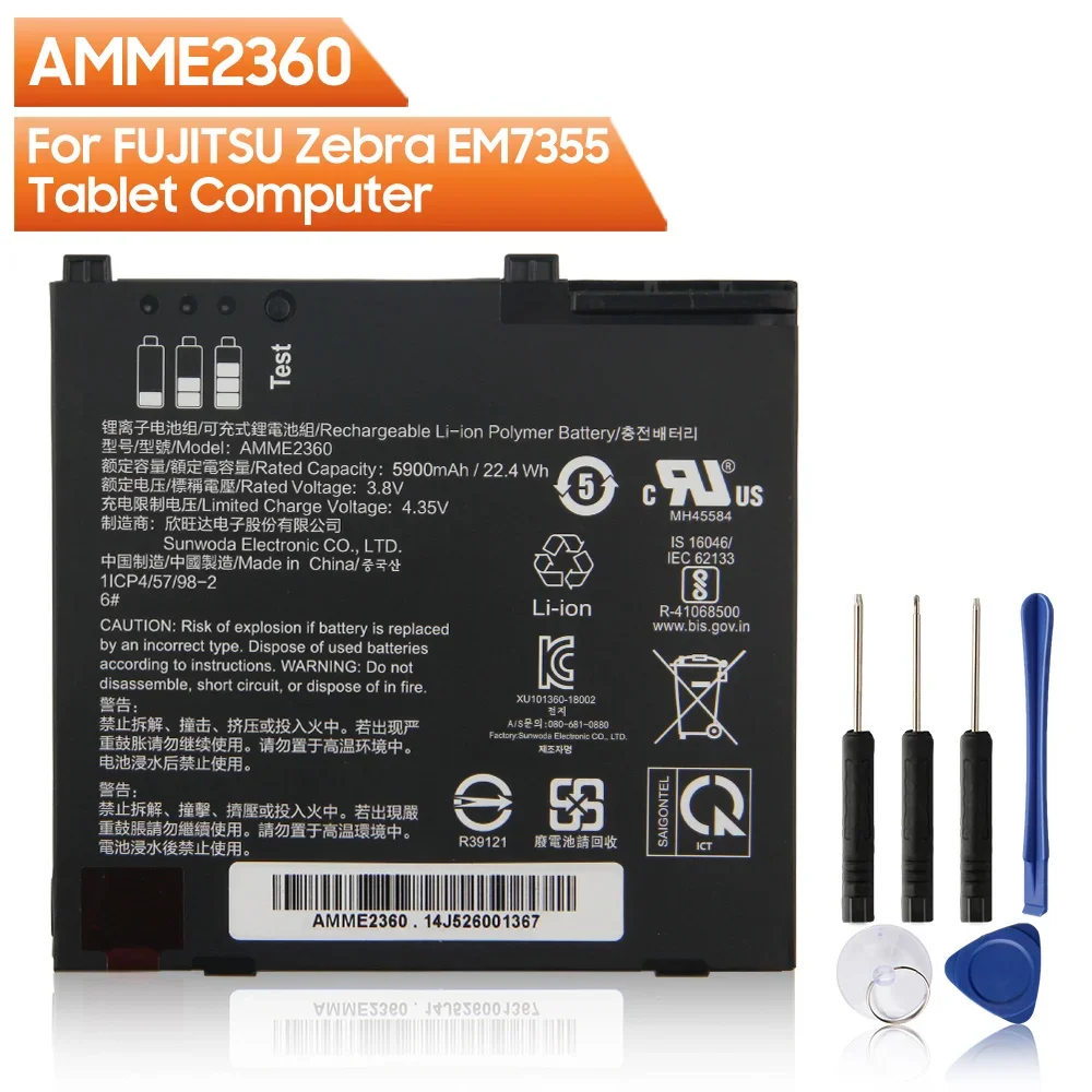 Сменный аккумулятор AMME2360 для Fujitsu Zebra EM7355 1ICP4/57/98-2 13J 324002978 Планшетный компьютер 5900 мАч
Сменный аккумулятор AMME2360 для Fujitsu Zebra EM7355 1ICP4/57/98-2 13J 324002978 Планшетный компьютер 5900 мАч