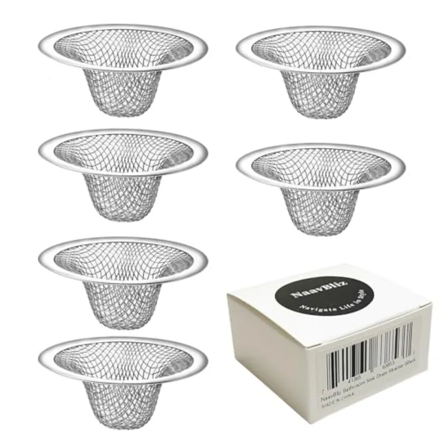 6-Pack Bathroom Mesh Sink Drain Strainer - 2.12" Top/ 1" Small Stainless Steel Hair Basket Catcher for Bathroom Sink, Lavatory,
6-Pack Bathroom Mesh Sink Drain Strainer - 2.12" Top/ 1" Small Stainless Steel Hair Basket Catcher for Bathroom Sink, Lavatory,