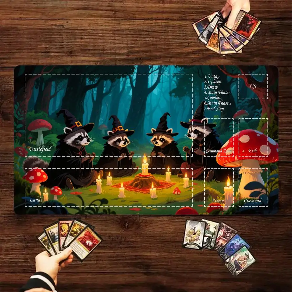 Magic card playmat with zones Raccoon Mentor Design mtg Playmat rubber anti-slip Desk Mat gamer keypad expansion mouse pad
Magic card playmat with zones Raccoon Mentor Design mtg Playmat rubber anti-slip Desk Mat gamer keypad expansion mouse pad