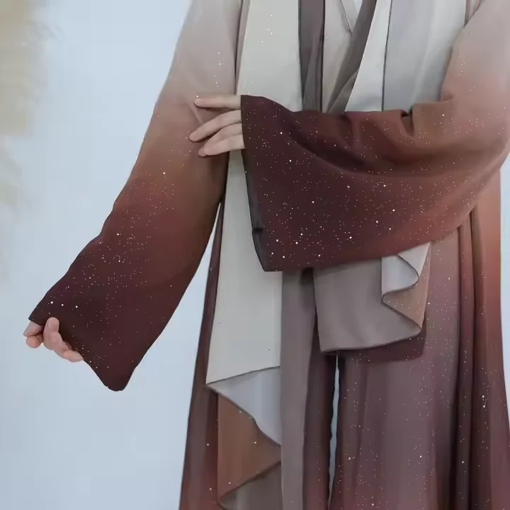 Ramadan Eid Gradient Open Kimono Abaya Dubai Muslim with Hijab Abayas for Women Kaftan Dress Islamic Clothing Robe Femme Kebaya
Ramadan Eid Gradient Open Kimono Abaya Dubai Muslim with Hijab Abayas for Women Kaftan Dress Islamic Clothing Robe Femme Kebaya