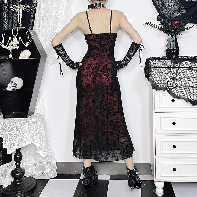 Gothic Collar Long Dr Sexy Lace Slit High Waist Svel Plant Floral Pattern Women's Vintage CF24092AHO Summer Dr
Gothic Collar Long Dr Sexy Lace Slit High Waist Svel Plant Floral Pattern Women's Vintage CF24092AHO Summer Dr