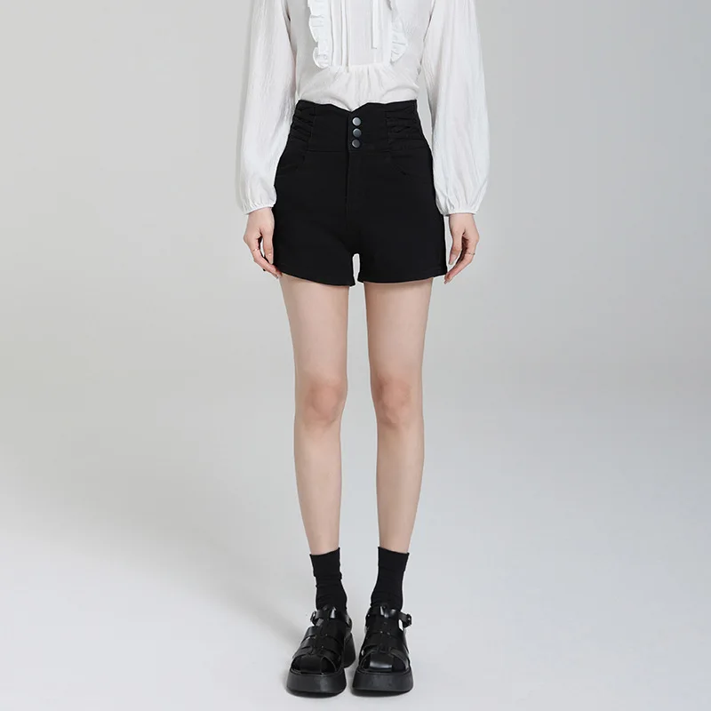 2025High Waist Fashion Versatile Black Denim Shorts Women's Summer Thin Wide Leg plus Size SlimmingSmall A- Line Hot Pants
2025High Waist Fashion Versatile Black Denim Shorts Women's Summer Thin Wide Leg plus Size SlimmingSmall A- Line Hot Pants