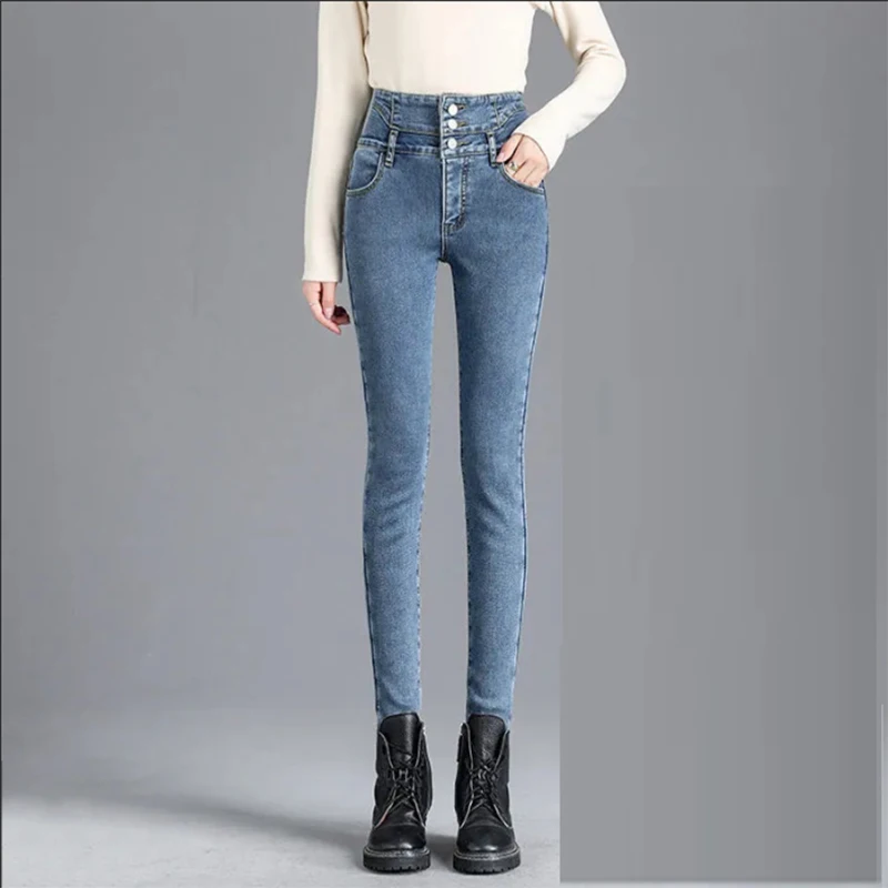 2023 Autumn Winter New High waist Plush Vintage Jeans Thicken Warm Slim Pants Women's Fashion Casual Pencil Pants
2023 Autumn Winter New High waist Plush Vintage Jeans Thicken Warm Slim Pants Women's Fashion Casual Pencil Pants
