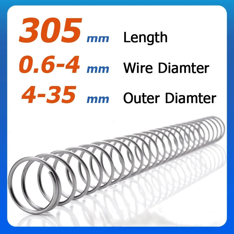 1pcs Length 305mm 304 Stainless Steel Spring Steel Y-shaped Compression Spring Wire Dia 0.6-4mm OD 4/6/8/10/12/14/16/18/20-35mm
1pcs Length 305mm 304 Stainless Steel Spring Steel Y-shaped Compression Spring Wire Dia 0.6-4mm OD 4/6/8/10/12/14/16/18/20-35mm
