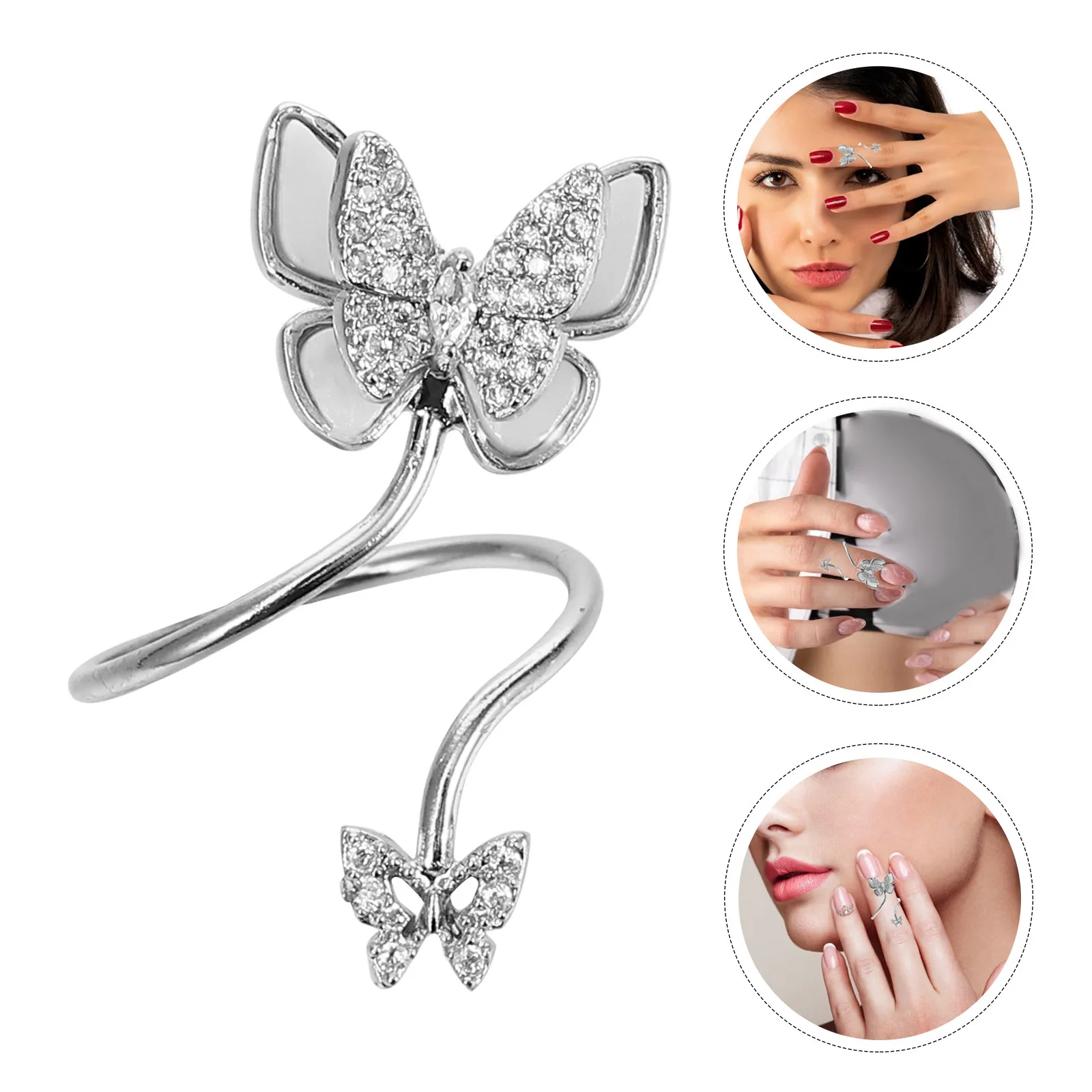 Butterfly Nail Ring Fashion Creative Fingernail Decoration Stylish Women Rings for Party Wedding Banquet Charm Accessories
Butterfly Nail Ring Fashion Creative Fingernail Decoration Stylish Women Rings for Party Wedding Banquet Charm Accessories