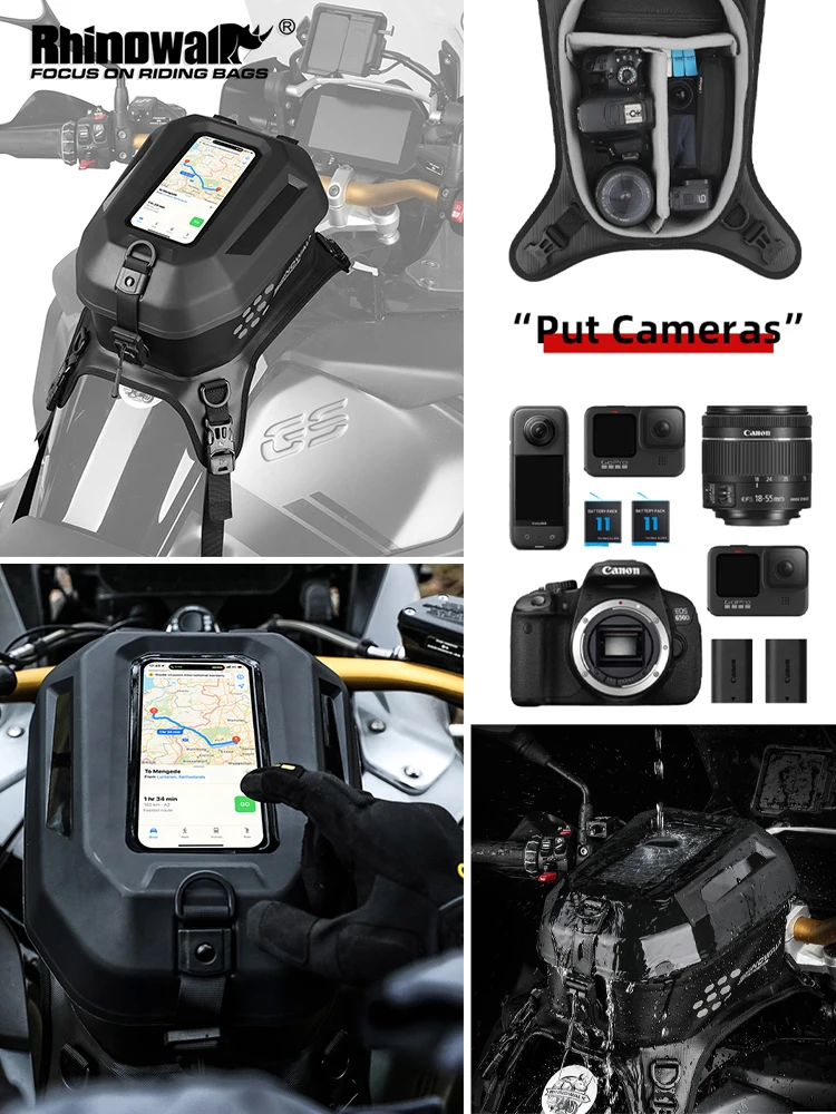 Rhinowalk Motorcycle Tank Bag 5.6L Waterproof Magnetic Hard Shell Phone Touchscreen Tank Bag Backpack for Camera Drone Storage
Rhinowalk Motorcycle Tank Bag 5.6L Waterproof Magnetic Hard Shell Phone Touchscreen Tank Bag Backpack for Camera Drone Storage