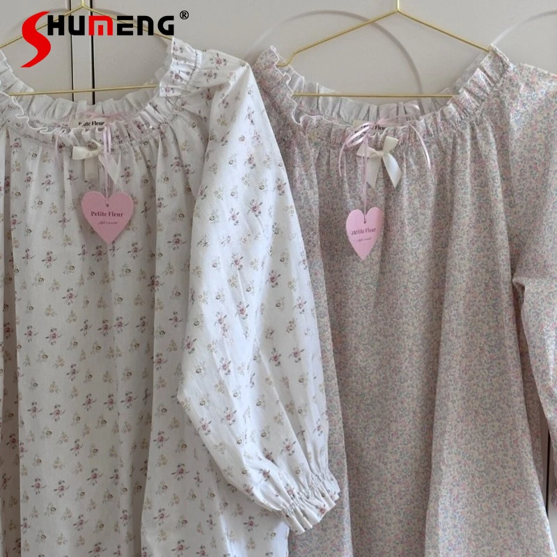 Женская винтажная ночная рубашка с длинным рукавом, оригинальный дизайн, осенние новые ночные рубашки с французским цветочным принтом, женские пижамы в японском стиле
Женская винтажная ночная рубашка с длинным рукавом, оригинальный дизайн, осенние новые ночные рубашки с французским цветочным принтом, женские пижамы в японском стиле