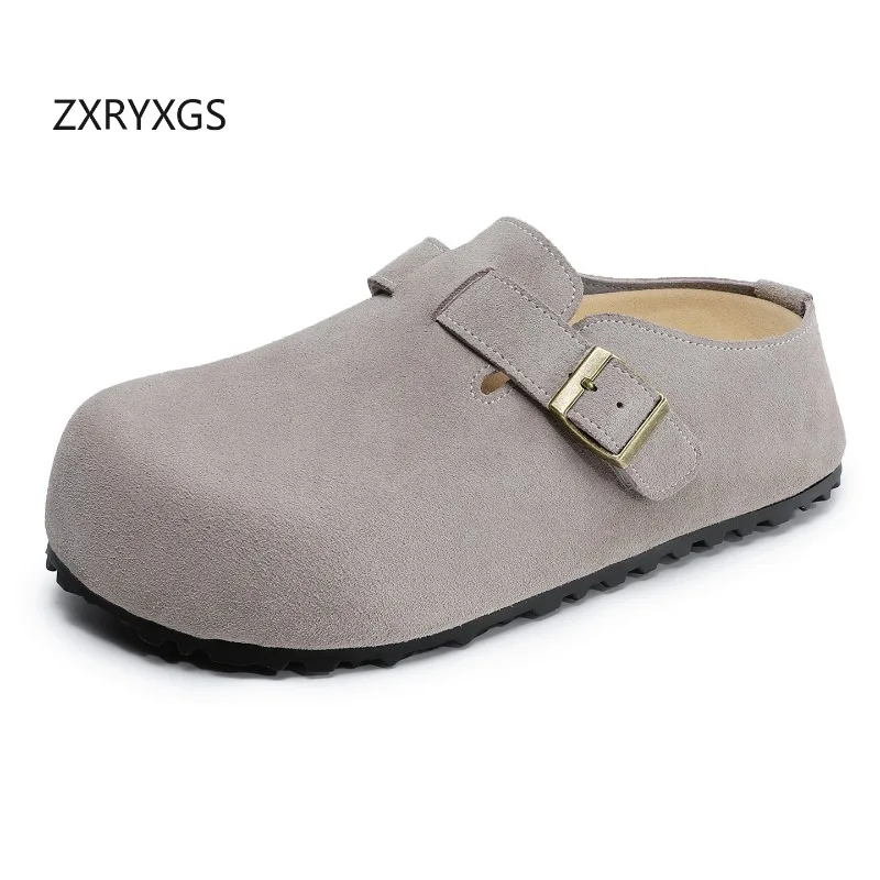 ZXRYXGS Classic Retro Top Cowhide Outerwear Slippers 2026 New Genuine Leather Round Toe Thick Sole Women Fashion Casual Slippers
ZXRYXGS Classic Retro Top Cowhide Outerwear Slippers 2026 New Genuine Leather Round Toe Thick Sole Women Fashion Casual Slippers