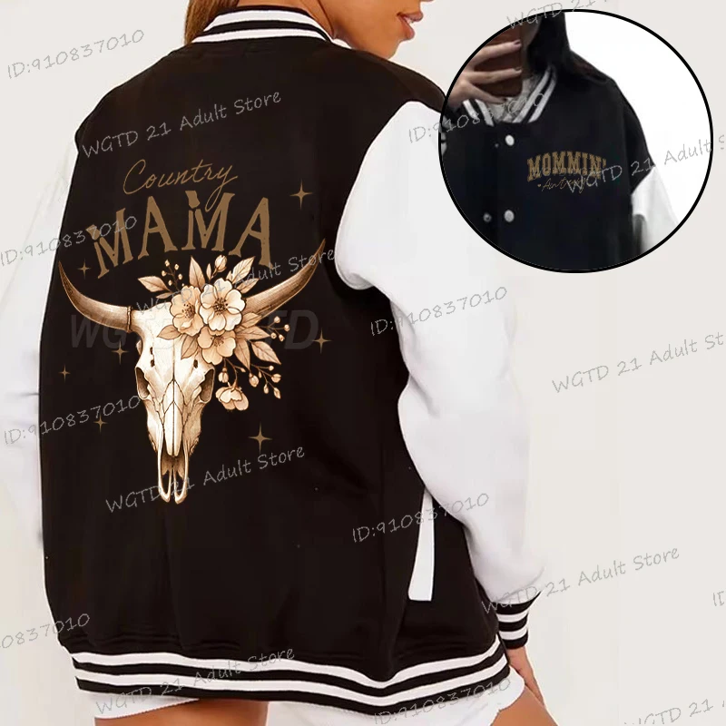 Retro Countiy Mama Baseball Jacket Women Long Sleeve Western Cowboy Style Cattle Sportswear Vintage Mother's Day Gift Jackets
Retro Countiy Mama Baseball Jacket Women Long Sleeve Western Cowboy Style Cattle Sportswear Vintage Mother's Day Gift Jackets