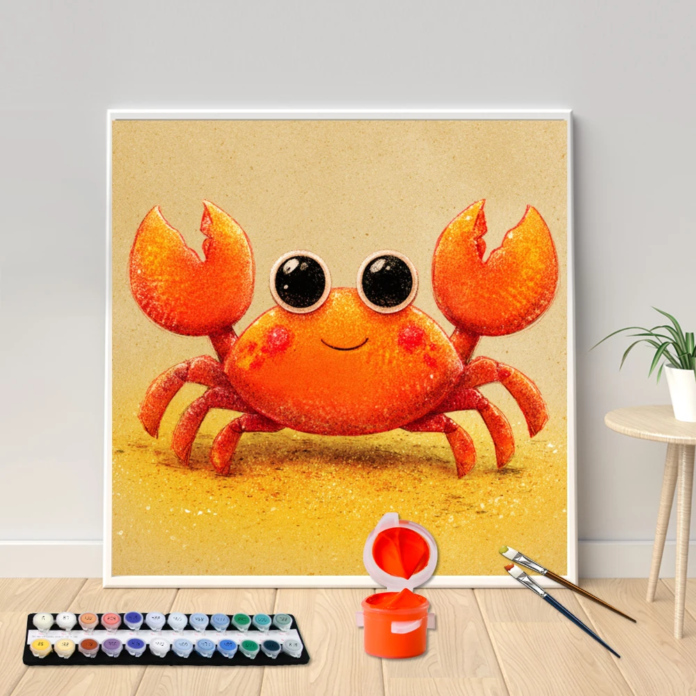 Painting By Numbers acrylic painting square canvas set Children's Fun Cartoon Crab DIY hand-painted home decoration
Painting By Numbers acrylic painting square canvas set Children's Fun Cartoon Crab DIY hand-painted home decoration
