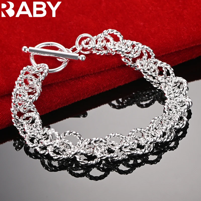 URBABY 925 Sterling Silver Twisted Ring Bracelet Chain For Woman Fashion Charm Wedding Party High-Quality Jewelry Gift
URBABY 925 Sterling Silver Twisted Ring Bracelet Chain For Woman Fashion Charm Wedding Party High-Quality Jewelry Gift