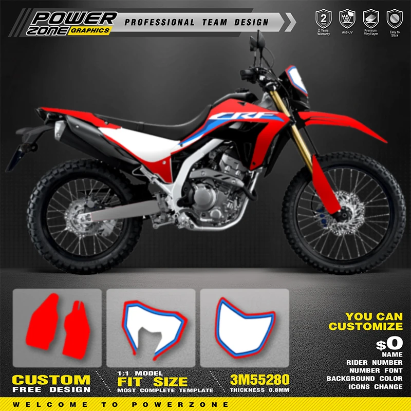 PowerZone Custom Team Graphics Backgrounds Number Name Decals Stickers Kit For HONDA CRF300L 2021 Stickers customized 017
PowerZone Custom Team Graphics Backgrounds Number Name Decals Stickers Kit For HONDA CRF300L 2021 Stickers customized 017