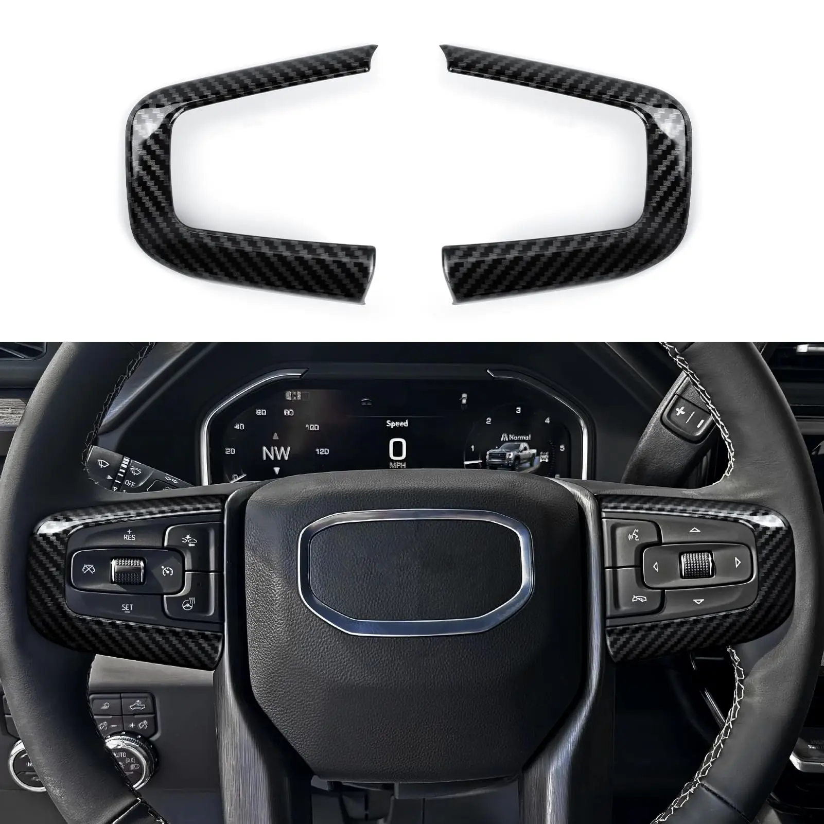 Carbon Fiber ABS Steering Wheel Trim Cover For SUV And Pickup Truck 2019–2025 Interior Decoration
Carbon Fiber ABS Steering Wheel Trim Cover For SUV And Pickup Truck 2019–2025 Interior Decoration