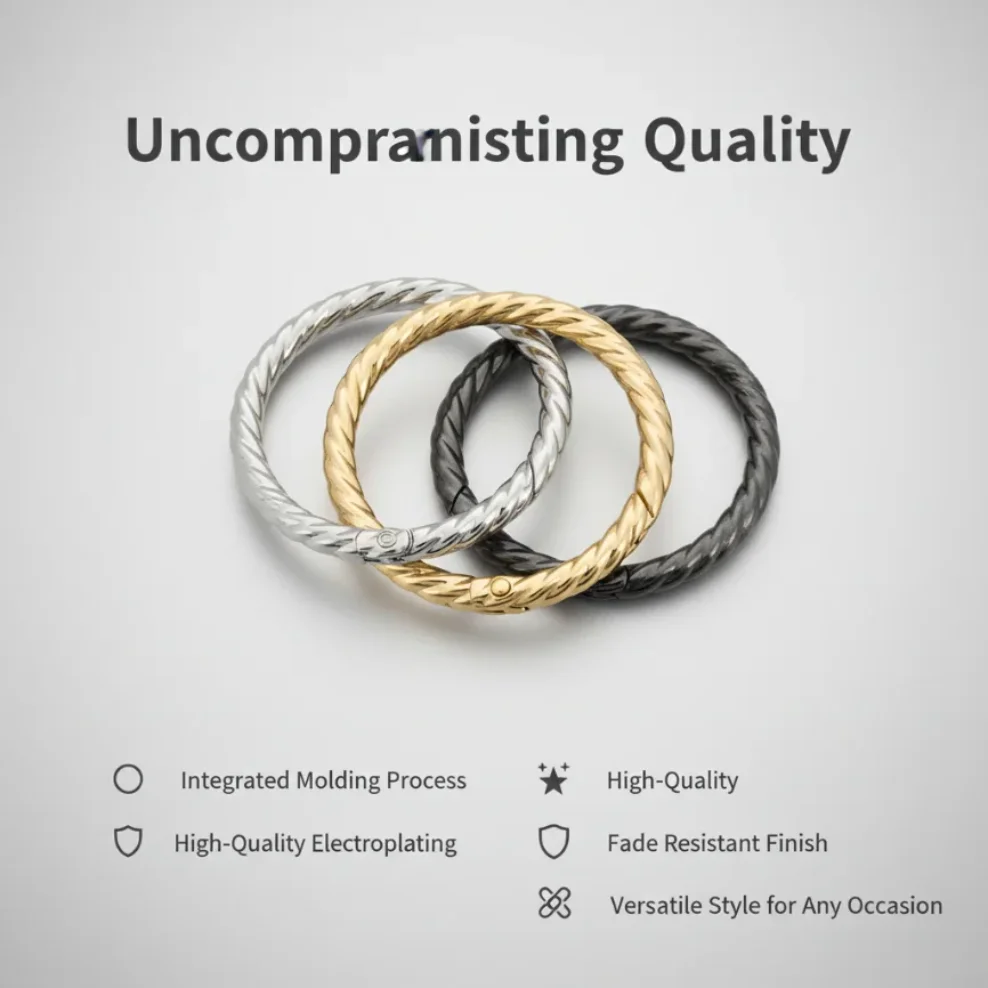 5pcs Twist Spring O-Ring Handbag Strap Buckle Openable Keyring Pendant Dog Chain Snap Clasp Carabiner Key Connect Clip
5pcs Twist Spring O-Ring Handbag Strap Buckle Openable Keyring Pendant Dog Chain Snap Clasp Carabiner Key Connect Clip 