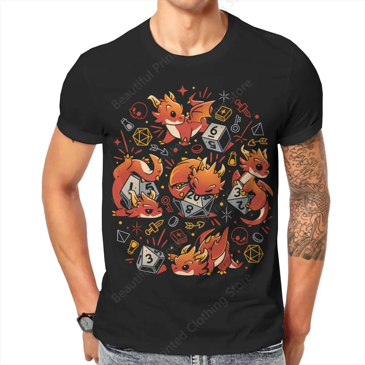 DND Couple T-Shirt Tiny Dragon Dice Funny Printing T-Shirts O-Neck Breathable Tee Cotton Fun Tees
DND Couple T-Shirt Tiny Dragon Dice Funny Printing T-Shirts O-Neck Breathable Tee Cotton Fun Tees