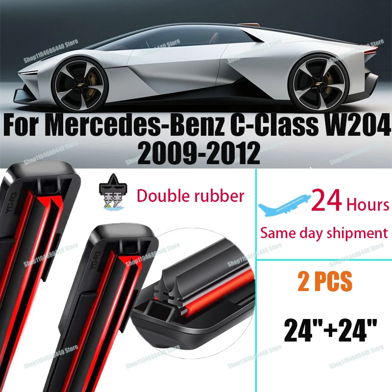 Double rubber Car Wiper Blades For Mercedes-Benz C-Class W204 2009-2012Windshield Windscreen Front Window Blades Car Accessories
Double rubber Car Wiper Blades For Mercedes-Benz C-Class W204 2009-2012Windshield Windscreen Front Window Blades Car Accessories