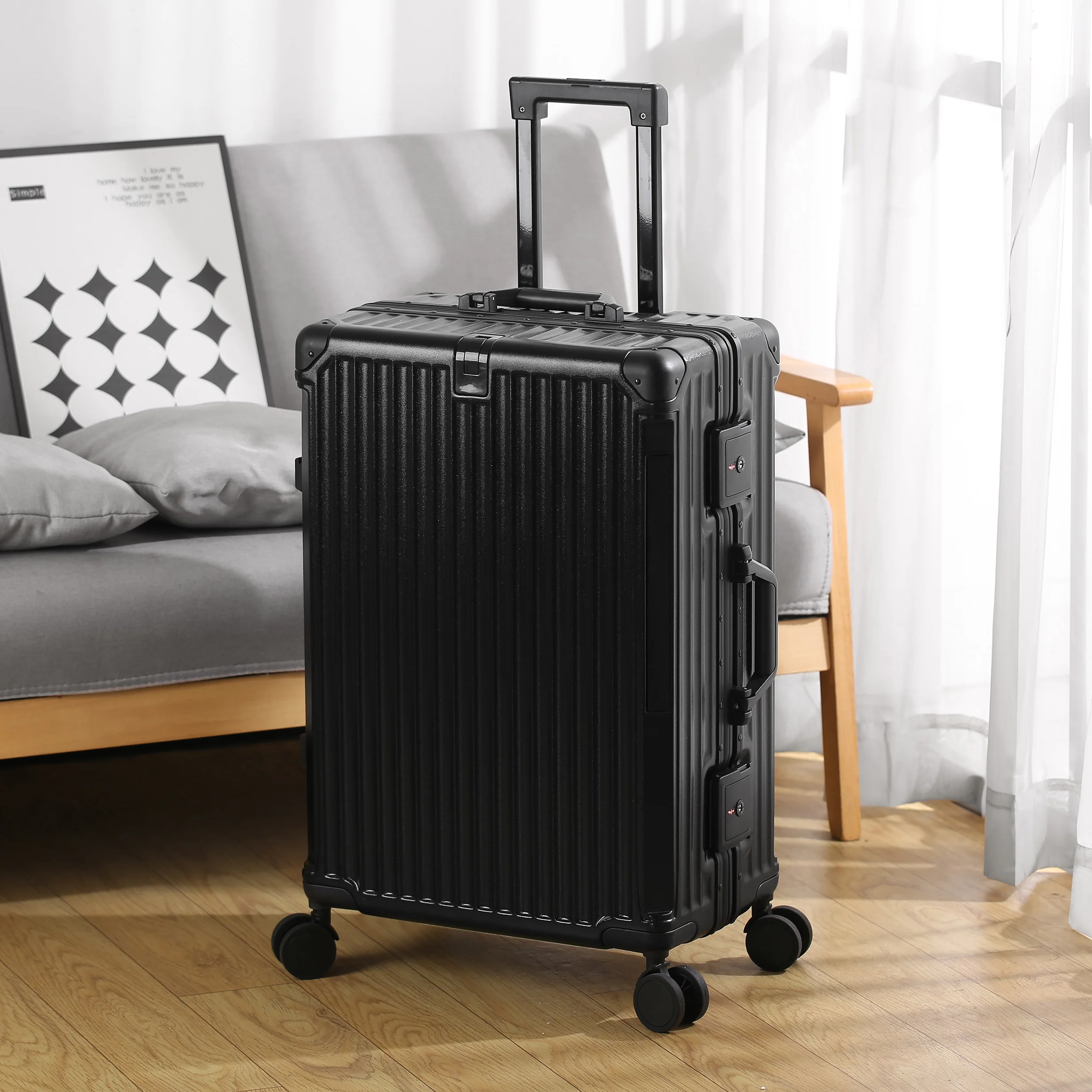 High Quality Aluminum Alloy Suitcase 20/24/26 Inch Cabin Luggage Spinner Wheels Hard Case Carry On for Travel & Business -Black
High Quality Aluminum Alloy Suitcase 20/24/26 Inch Cabin Luggage Spinner Wheels Hard Case Carry On for Travel & Business -Black
