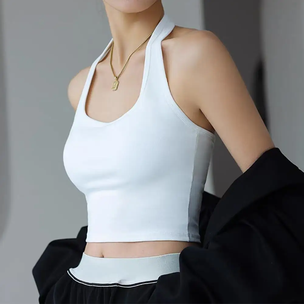 Lady Sexy Backless Tank Tops Simple Casual Halter Crop Top Summer Streetwear Tees Hanging Neck Vest Solid Color Slim Fit Tops
Lady Sexy Backless Tank Tops Simple Casual Halter Crop Top Summer Streetwear Tees Hanging Neck Vest Solid Color Slim Fit Tops