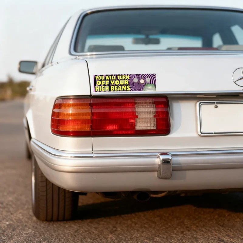 You will turn off high beams funny spoof stickers, window bumper vinyl sticker patterns(hypnotism) car stickers
You will turn off high beams funny spoof stickers, window bumper vinyl sticker patterns(hypnotism) car stickers