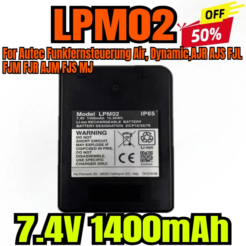 7.4V 1400mAh Crane Remote Control Battery LPM02 for Autec Funkfernsteuerung Air, Dynamic,AJR AJS FJL FJM FJR AJM FJS MJ
7.4V 1400mAh Crane Remote Control Battery LPM02 for Autec Funkfernsteuerung Air, Dynamic,AJR AJS FJL FJM FJR AJM FJS MJ