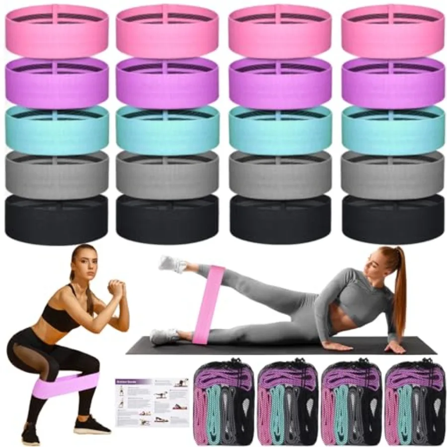 20 Pcs Fabric Resistance Bands for Working Out Women Men 5 Levels Non Slip Stretch Workout Bands for Hip Thigh Booty Elastic Ex
20 Pcs Fabric Resistance Bands for Working Out Women Men 5 Levels Non Slip Stretch Workout Bands for Hip Thigh Booty Elastic Ex