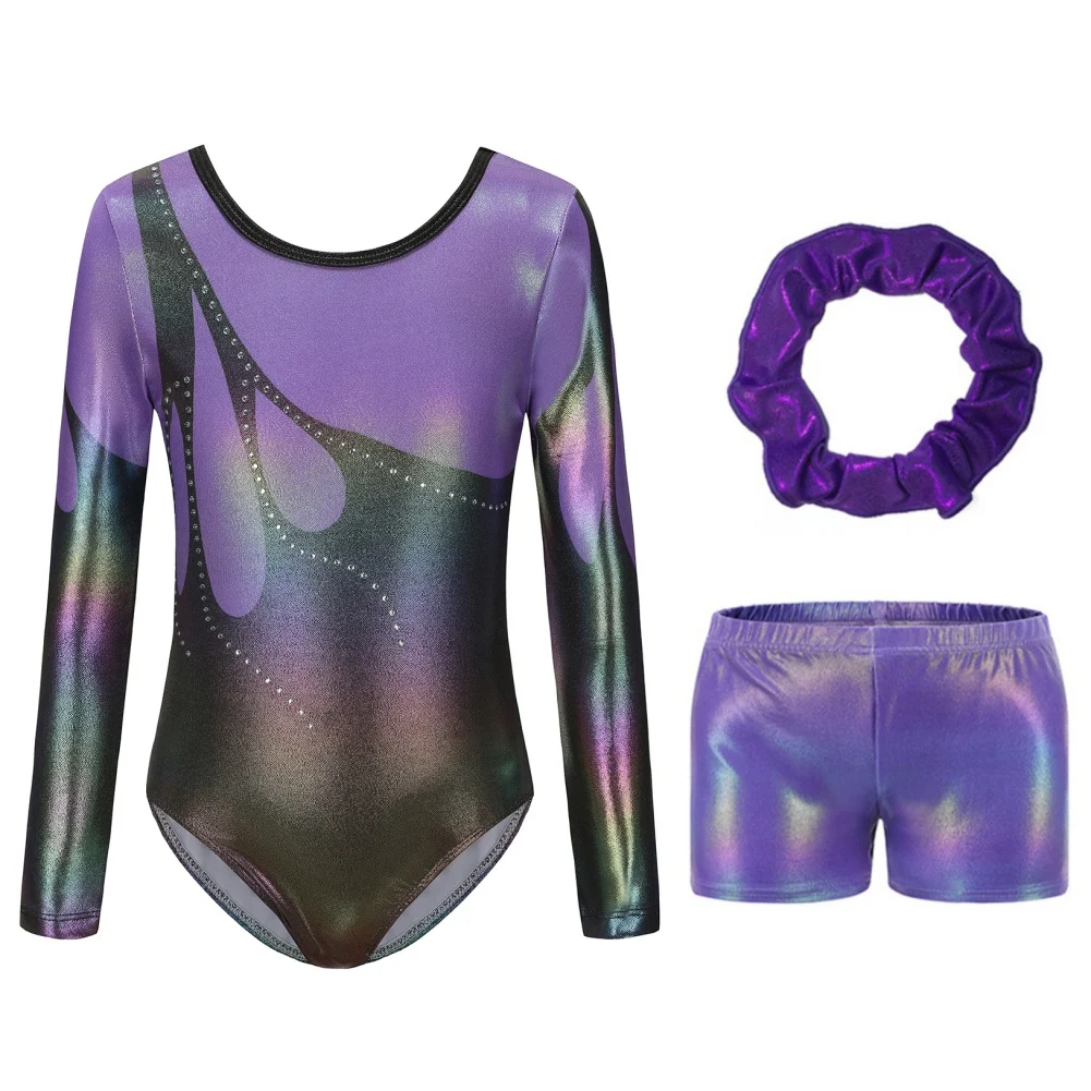 Kids Girls Ballet Gymnastic Leotard Set Skating Performance Costume Long Sleeve Shiny Rhinestones Bodysuit with Shorts Headband
Kids Girls Ballet Gymnastic Leotard Set Skating Performance Costume Long Sleeve Shiny Rhinestones Bodysuit with Shorts Headband