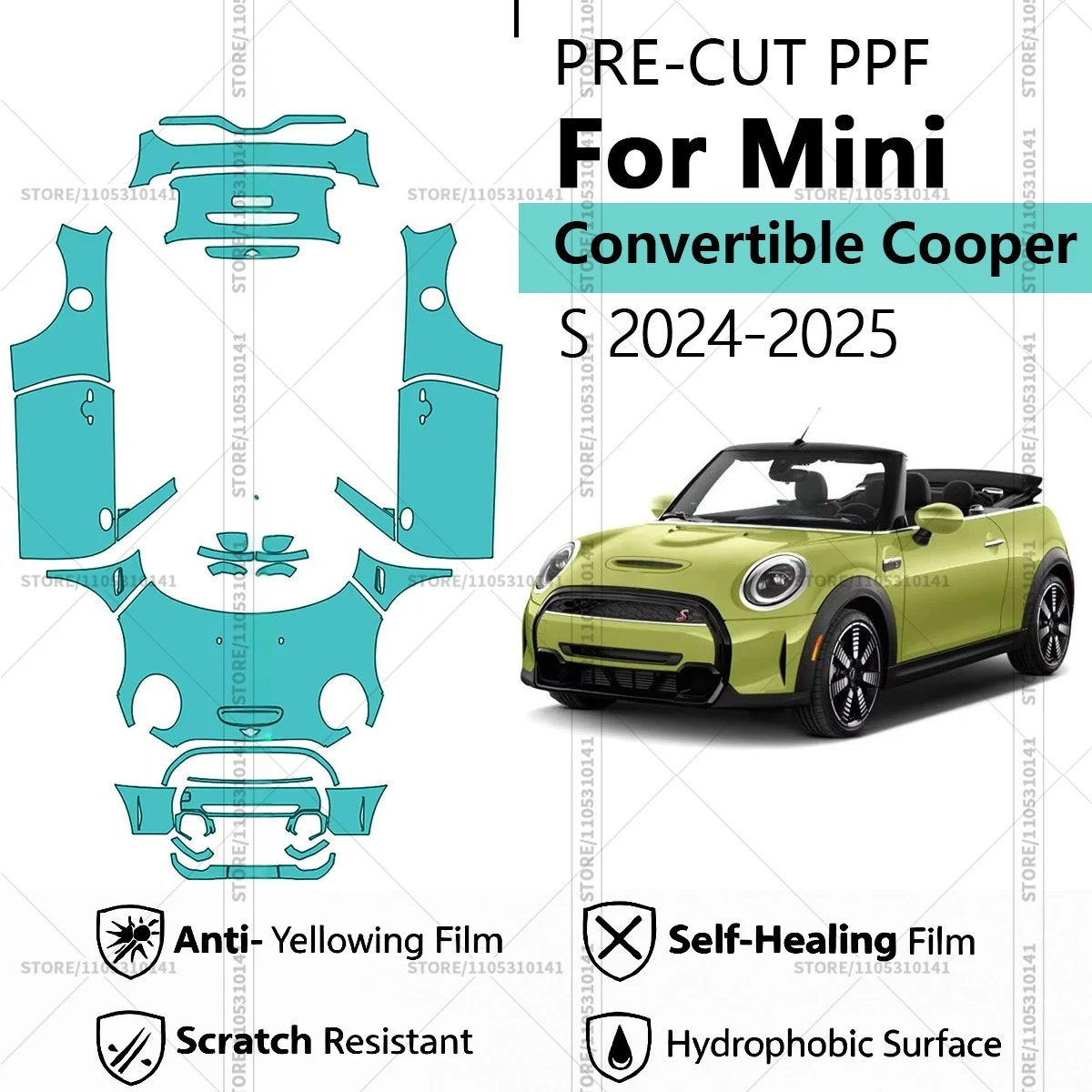 Pre-Cut Paint Protection Film PPF Transparent Car Film Professional Automotive PPF For Mini Convertible Cooper S 2024-2025
Pre-Cut Paint Protection Film PPF Transparent Car Film Professional Automotive PPF For Mini Convertible Cooper S 2024-2025