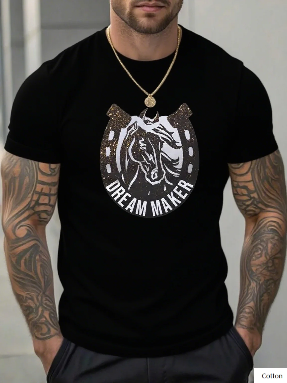 Soft Cotton T Shirt Featuring A Stylish Horse - Horseshoe Design and Inspiring Slogan Suitable for Casual Outings Tee S-4XL
Soft Cotton T Shirt Featuring A Stylish Horse - Horseshoe Design and Inspiring Slogan Suitable for Casual Outings Tee S-4XL