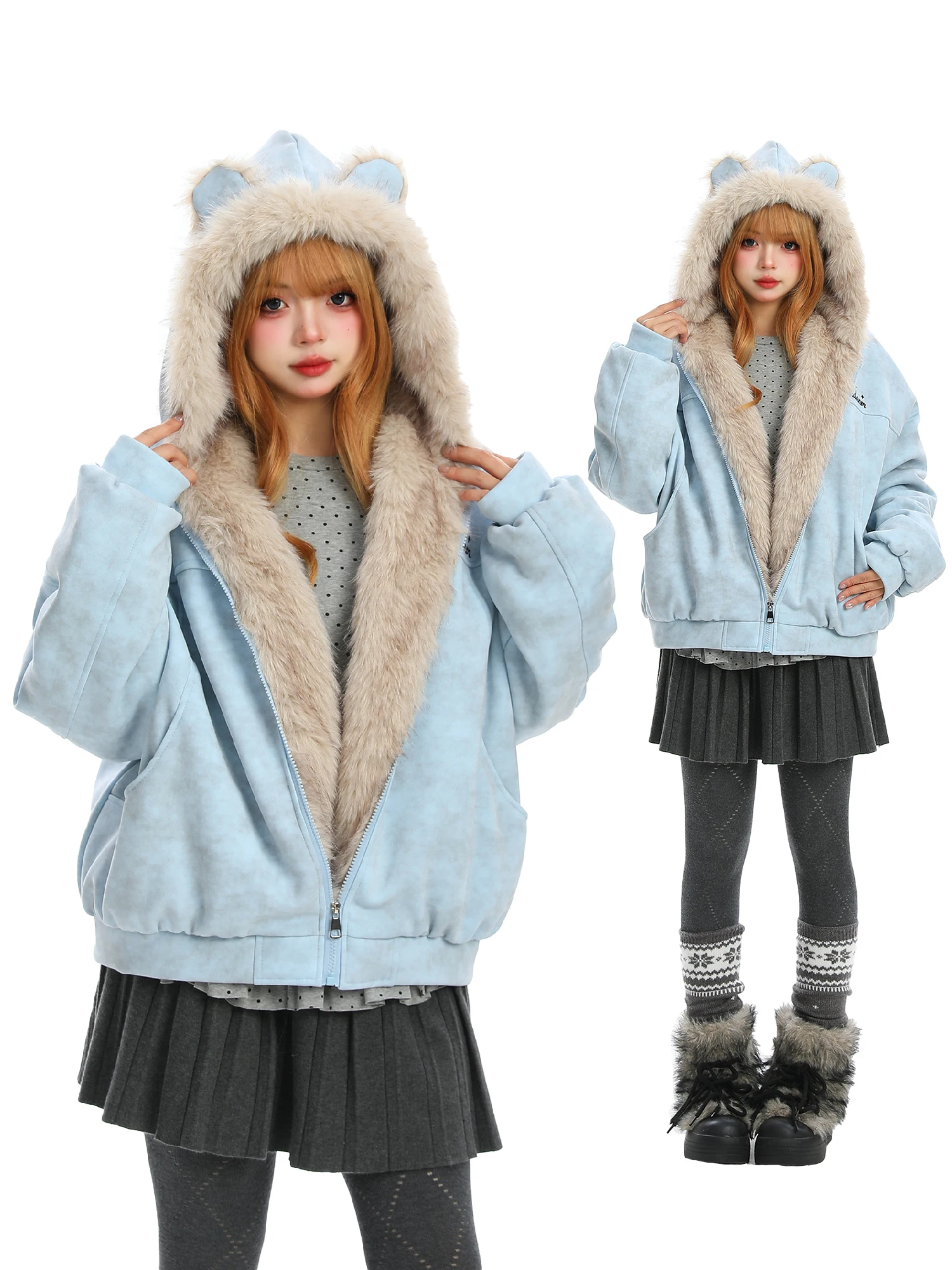 Женское зимнее пальто BearGirl из замши, свободного кроя, теплое, с ушками медведя, в корейском стиле, с длинными рукавами, на молнии, с капюшоном, хлопковое
Женское зимнее пальто BearGirl из замши, свободного кроя, теплое, с ушками медведя, в корейском стиле, с длинными рукавами, на молнии, с капюшоном, хлопковое