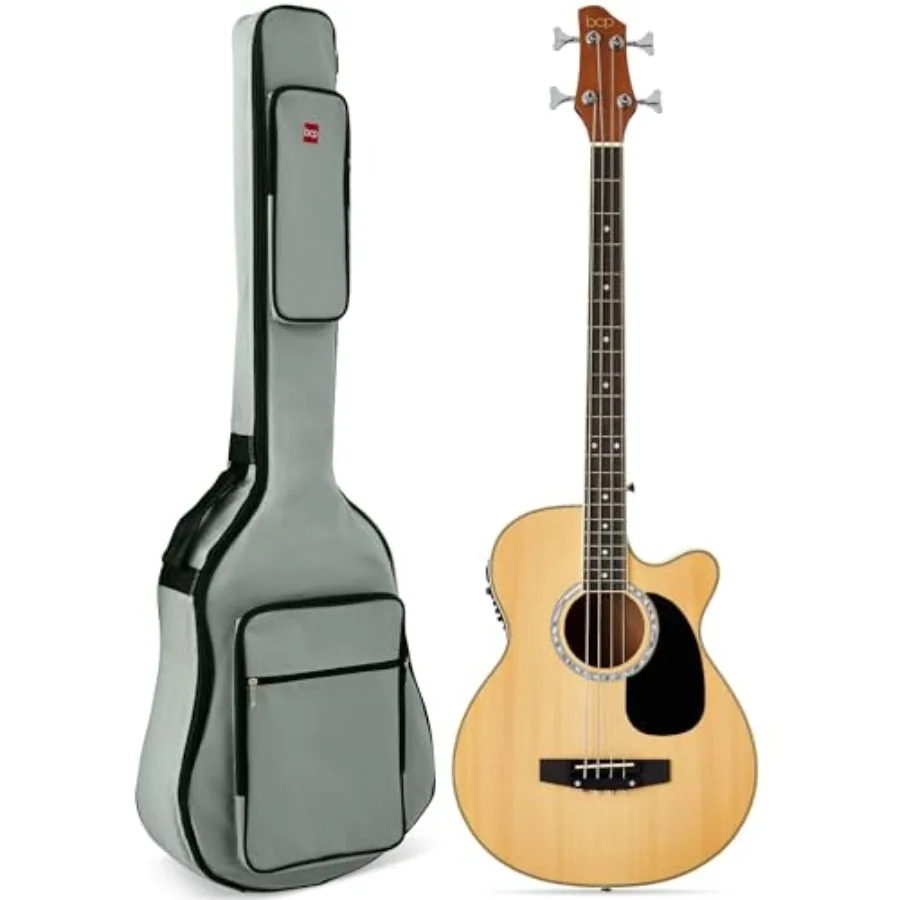 Acoustic Electric Bass Guitar for live performance, solid spruce top with mahogany back/sides, natural finish, built-in preamp
Acoustic Electric Bass Guitar for live performance, solid spruce top with mahogany back/sides, natural finish, built-in preamp