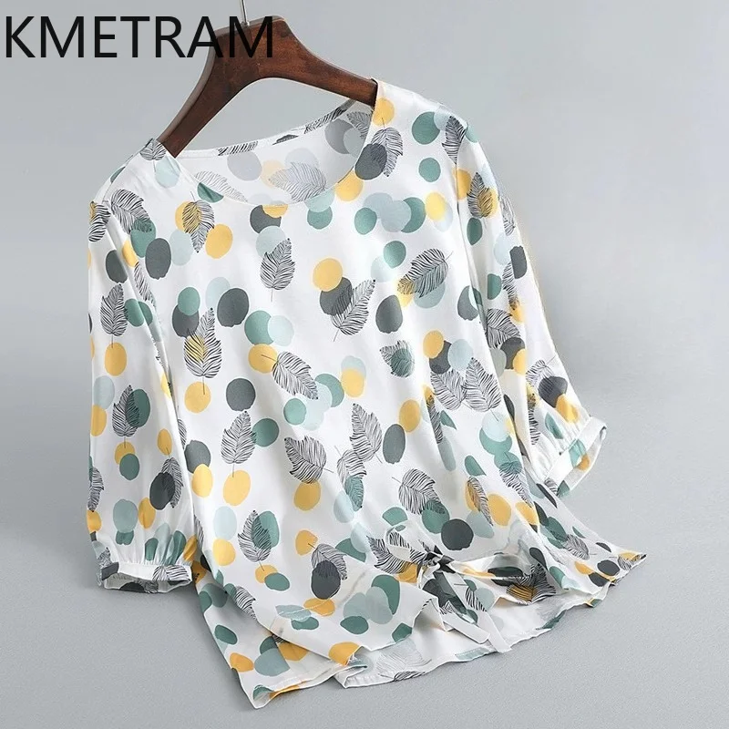 KMETRAM 91.8% Real Mulberry Silk Tops Women 2026 Summer Round Collar Short Style Half Sleeve T-shirts Female Clothing Ropa Mujer
KMETRAM 91.8% Real Mulberry Silk Tops Women 2026 Summer Round Collar Short Style Half Sleeve T-shirts Female Clothing Ropa Mujer