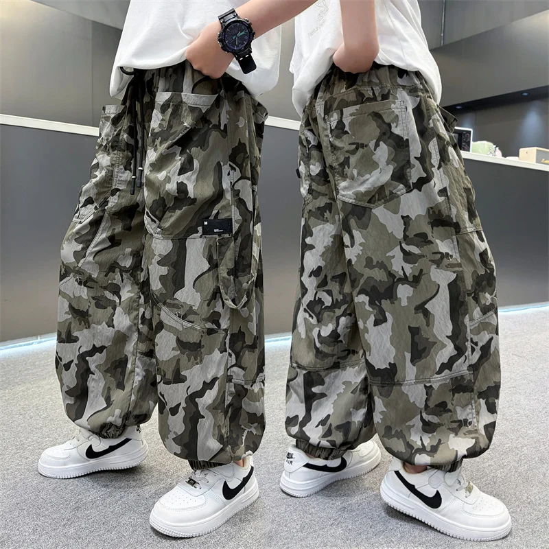 Kids Boys Casual Camouflage Anti-Mosquito Pants Summer Thin Korean Cargo Pants for Kids Sport Loose Trousers 8 10 12 14Years Old
Kids Boys Casual Camouflage Anti-Mosquito Pants Summer Thin Korean Cargo Pants for Kids Sport Loose Trousers 8 10 12 14Years Old