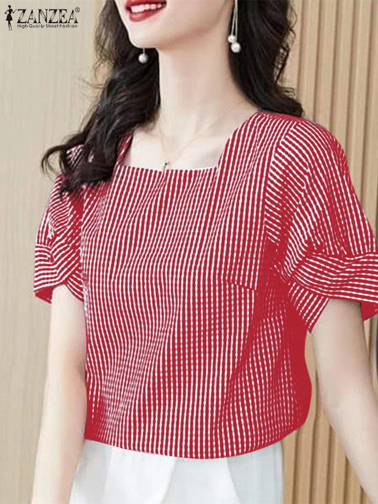ZANZEA Short Petal Sleeve Vintage Blouses Gingham Elegant Checked 2025 Summer Smock Tops Casual Women Square Neck Blusas Mujer
ZANZEA Short Petal Sleeve Vintage Blouses Gingham Elegant Checked 2025 Summer Smock Tops Casual Women Square Neck Blusas Mujer