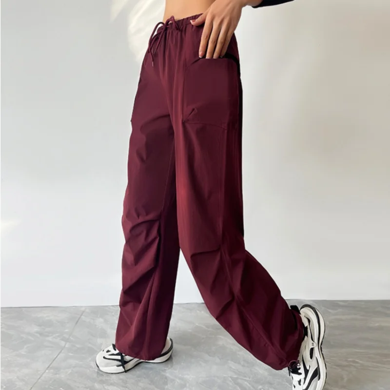 Women Loose Slim Straight Pants High Waist Casual Sports Trousers Autumn Drawstring Cargo Pants
Women Loose Slim Straight Pants High Waist Casual Sports Trousers Autumn Drawstring Cargo Pants