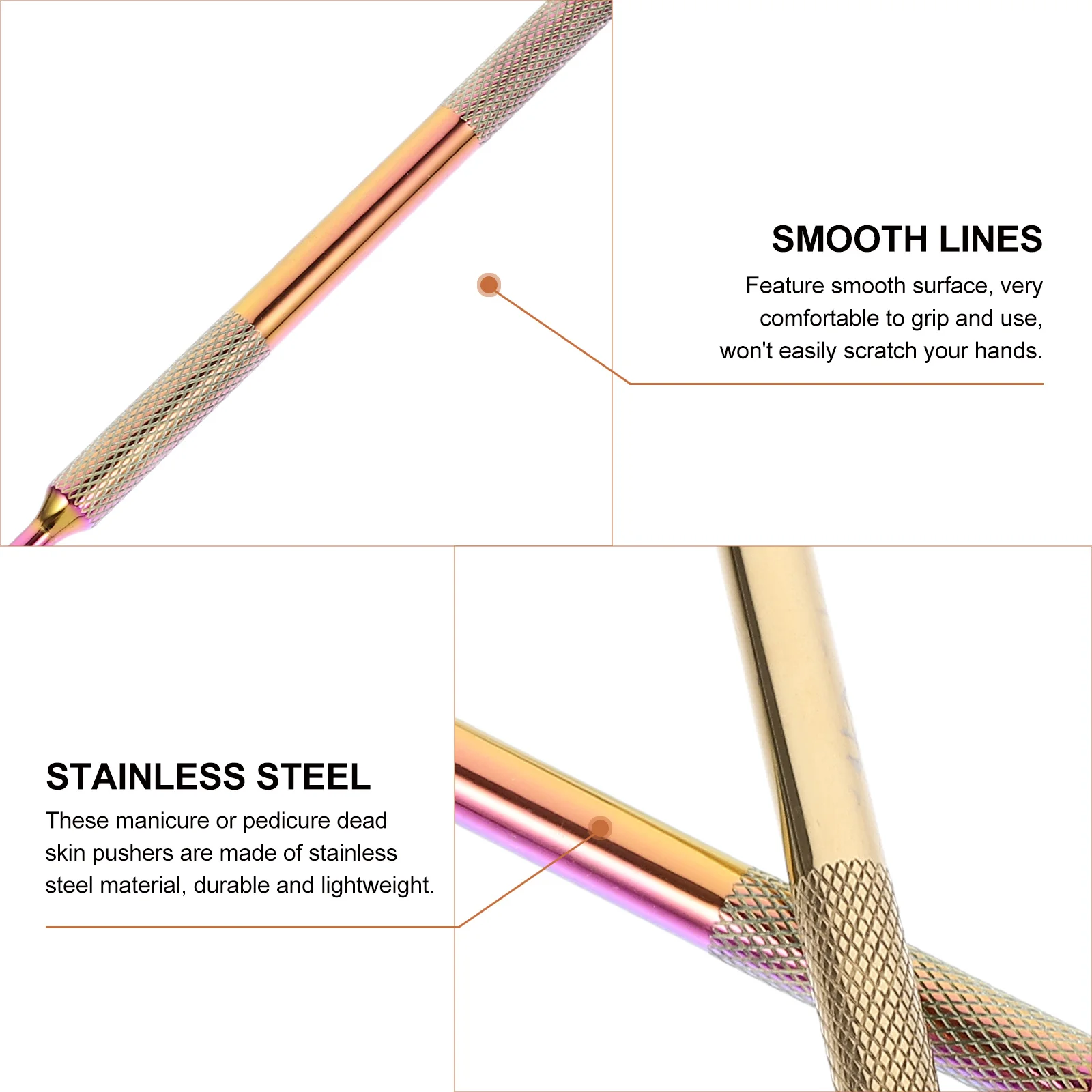 2Pcs Stainless Steel Cuticle Removers Dual Sided Nail Dead Skin Pushers Manicure Pedicure Tools Cuticle Pusher
2Pcs Stainless Steel Cuticle Removers Dual Sided Nail Dead Skin Pushers Manicure Pedicure Tools Cuticle Pusher