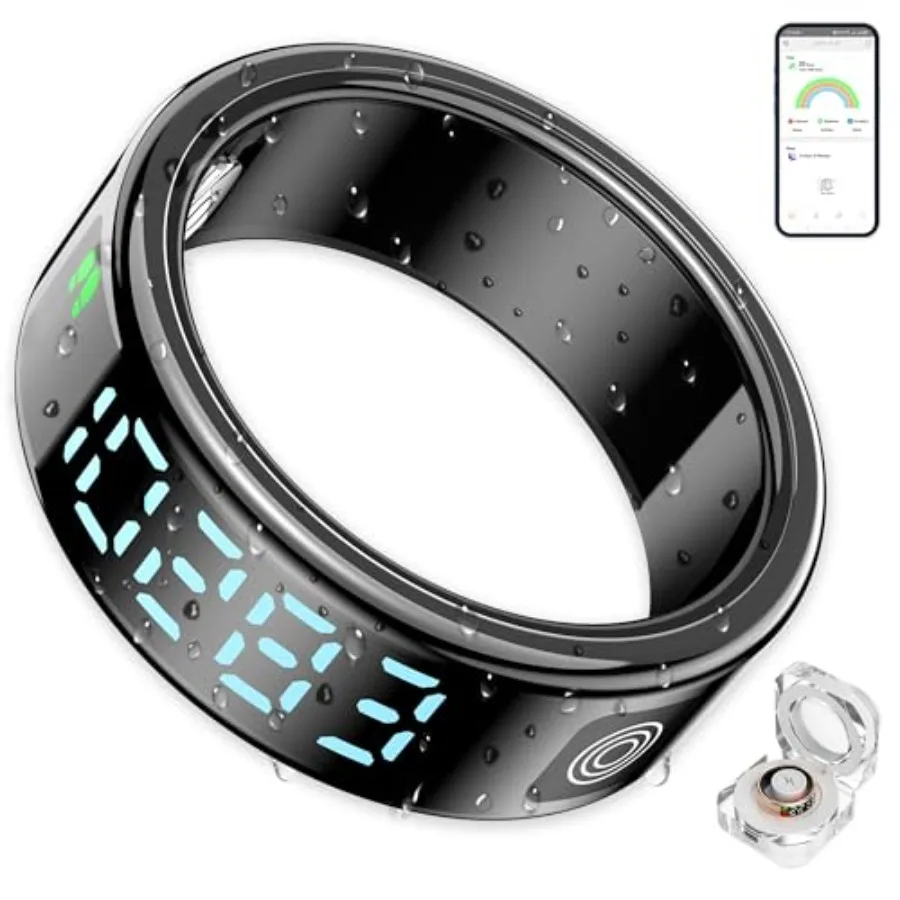 Smart Ring Health Tracker with Display for Women Men - German Chip Ultra Light Ultrathin Free Charging Case iOS Android Fitness
Smart Ring Health Tracker with Display for Women Men - German Chip Ultra Light Ultrathin Free Charging Case iOS Android Fitness