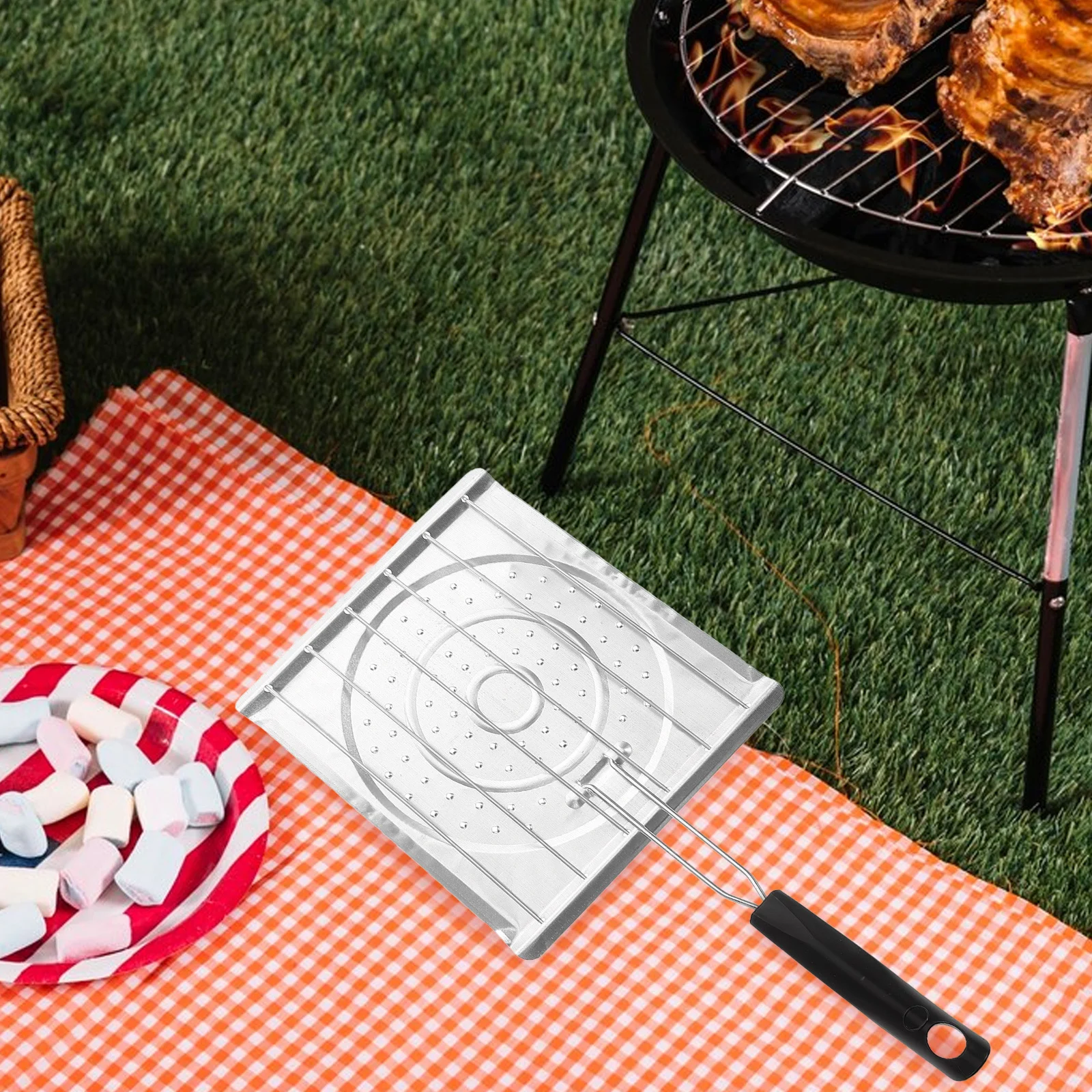 Perforated Grill Rack Foldable Handle Camping Toaster Heat Diffuser Bread Arepa Fish Meat Grilling Tray for Outdoor Cooking Bbq
Perforated Grill Rack Foldable Handle Camping Toaster Heat Diffuser Bread Arepa Fish Meat Grilling Tray for Outdoor Cooking Bbq