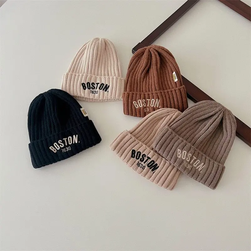 Autumn Winter Baby Embroidery Letter Knitting Caps Kid Boy Solid Warm Beanies Girl Children Fashion Casual Hat Infant Soft Caps 
Autumn Winter Baby Embroidery Letter Knitting Caps Kid Boy Solid Warm Beanies Girl Children Fashion Casual Hat Infant Soft Caps