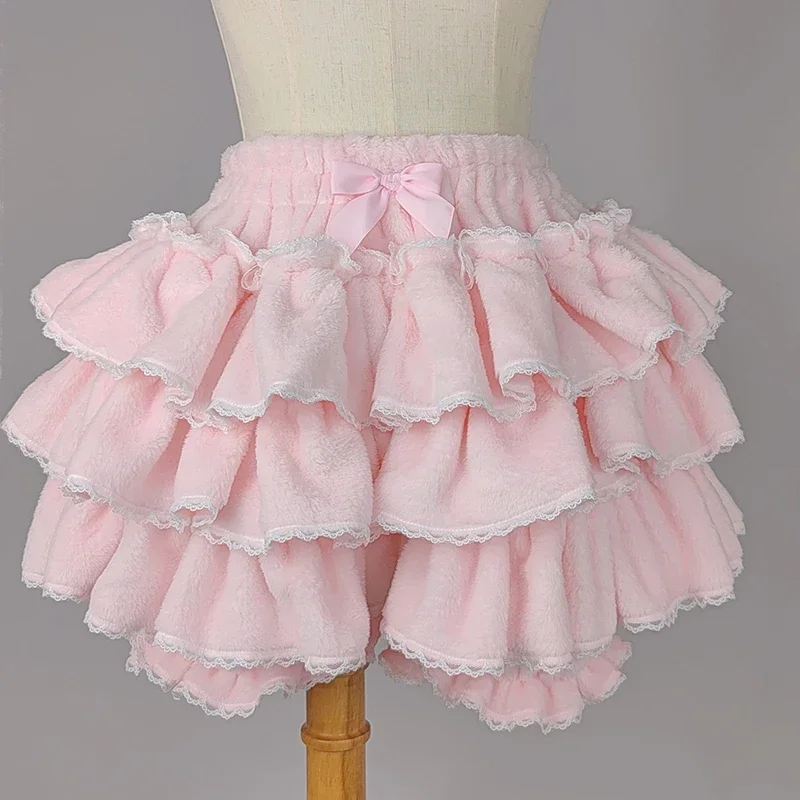 Victorian Sweet Lolita Style Short Pants Women Bow Ruffles Elastic Waist Safety Shorts Winter Warm Multilayer Fleece JK Bloomers
Victorian Sweet Lolita Style Short Pants Women Bow Ruffles Elastic Waist Safety Shorts Winter Warm Multilayer Fleece JK Bloomers